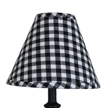 Heritage House Check - Black & Cream Lampshade 12 Inch Regular Clip 2R640011 - The Fox Decor